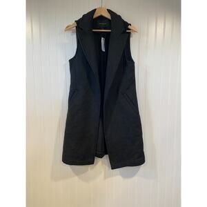 Banana Republic Vest Women's Small Black Wool Vest Long, NWT, Western Preppy